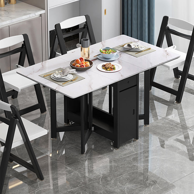 Rectangle Mid-Century Modern Dining Table Drop-Leaf Table with 4 Solid Wood Legs Clearhalo ' dining_table' 'Dining Tables & Seating' 'Dining Tables' 'furn' 'furn_dining_table' 'Furniture' 'furniture_dining_table' 'Kitchen & Dining Furniture' 'kitchen&dining_furn' 'kitchen' 'kitchen_dining_table' 4110584