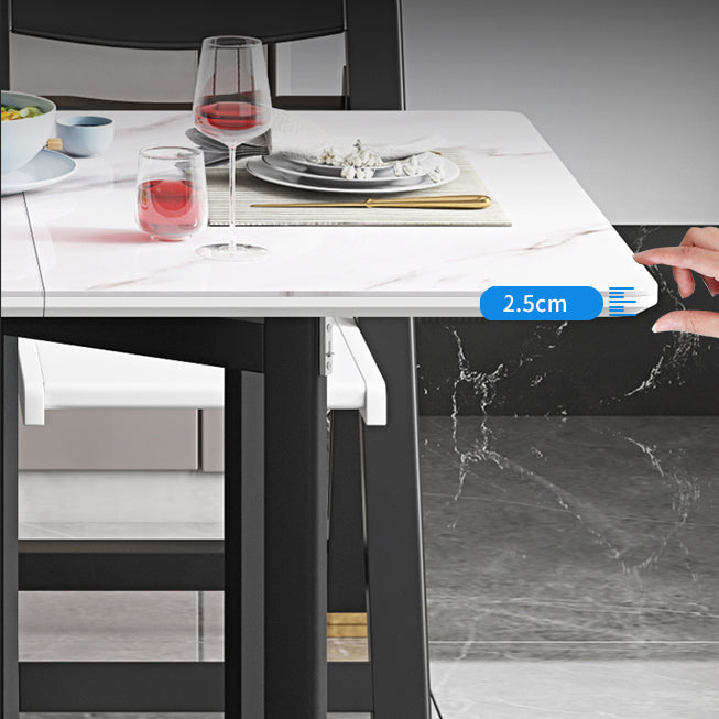 Rectangle Mid-Century Modern Dining Table Drop-Leaf Table with 4 Solid Wood Legs Clearhalo ' dining_table' 'Dining Tables & Seating' 'Dining Tables' 'furn' 'furn_dining_table' 'Furniture' 'furniture_dining_table' 'Kitchen & Dining Furniture' 'kitchen&dining_furn' 'kitchen' 'kitchen_dining_table' 4110587