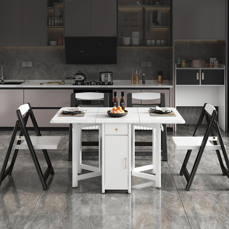 Rectangle Mid-Century Modern Dining Table Drop-Leaf Table with 4 Solid Wood Legs Clearhalo ' dining_table' 'Dining Tables & Seating' 'Dining Tables' 'furn' 'furn_dining_table' 'Furniture' 'furniture_dining_table' 'Kitchen & Dining Furniture' 'kitchen&dining_furn' 'kitchen' 'kitchen_dining_table' 4110588