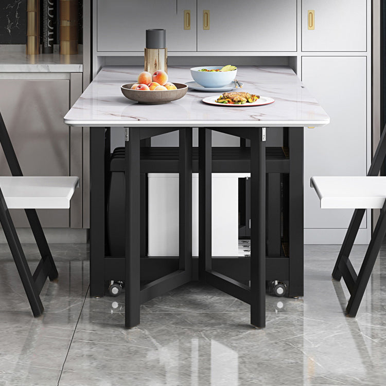 Rectangle Mid-Century Modern Dining Table Drop-Leaf Table with 4 Solid Wood Legs Clearhalo ' dining_table' 'Dining Tables & Seating' 'Dining Tables' 'furn' 'furn_dining_table' 'Furniture' 'furniture_dining_table' 'Kitchen & Dining Furniture' 'kitchen&dining_furn' 'kitchen' 'kitchen_dining_table' 4110589