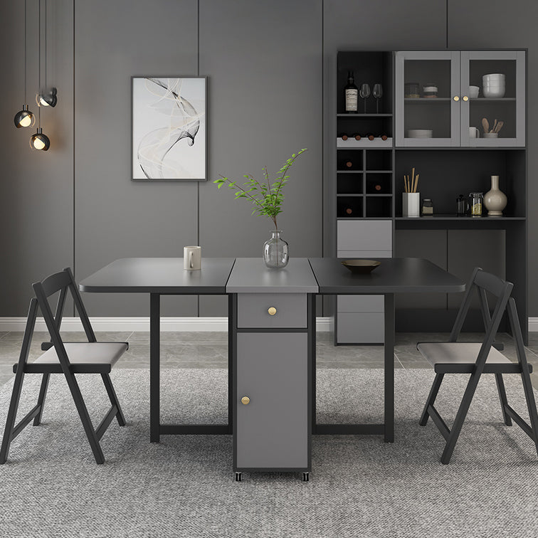 Mid-Century Modern Rectangle Dining Table Drop-Leaf Table with Ash Solid Wood Base,59"L x 29.1"H Clearhalo ' dining_table' 'Dining Tables & Seating' 'Dining Tables' 'furn' 'furn_dining_table' 'Furniture' 'furniture_dining_table' 'Kitchen & Dining Furniture' 'kitchen&dining_furn' 'kitchen' 'kitchen_dining_table' 4110596