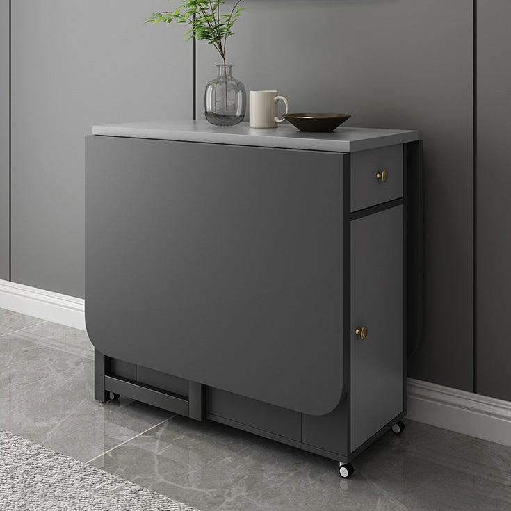 Mid-Century Modern Rectangle Dining Table Drop-Leaf Table with Solid Wood Base,59"L x 29.1"H Clearhalo ' dining_table' 'Dining Tables & Seating' 'Dining Tables' 'furn' 'furn_dining_table' 'Furniture' 'furniture_dining_table' 'Kitchen & Dining Furniture' 'kitchen&dining_furn' 'kitchen' 'kitchen_dining_table' 4110610