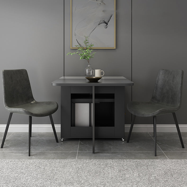 Mid-Century Modern Rectangle Dining Table Drop-Leaf Table with Solid Wood Base,59"L x 29.1"H Clearhalo ' dining_table' 'Dining Tables & Seating' 'Dining Tables' 'furn' 'furn_dining_table' 'Furniture' 'furniture_dining_table' 'Kitchen & Dining Furniture' 'kitchen&dining_furn' 'kitchen' 'kitchen_dining_table' 4110618