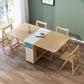 Rectangle Mid-Century Modern Dining Table Drop-Leaf Table with Rubberwood Solid Wood Base Clearhalo ' dining_table' 'Dining Tables & Seating' 'Dining Tables' 'furn' 'furn_dining_table' 'Furniture' 'furniture_dining_table' 'Kitchen & Dining Furniture' 'kitchen&dining_furn' 'kitchen' 'kitchen_dining_table' 4110631