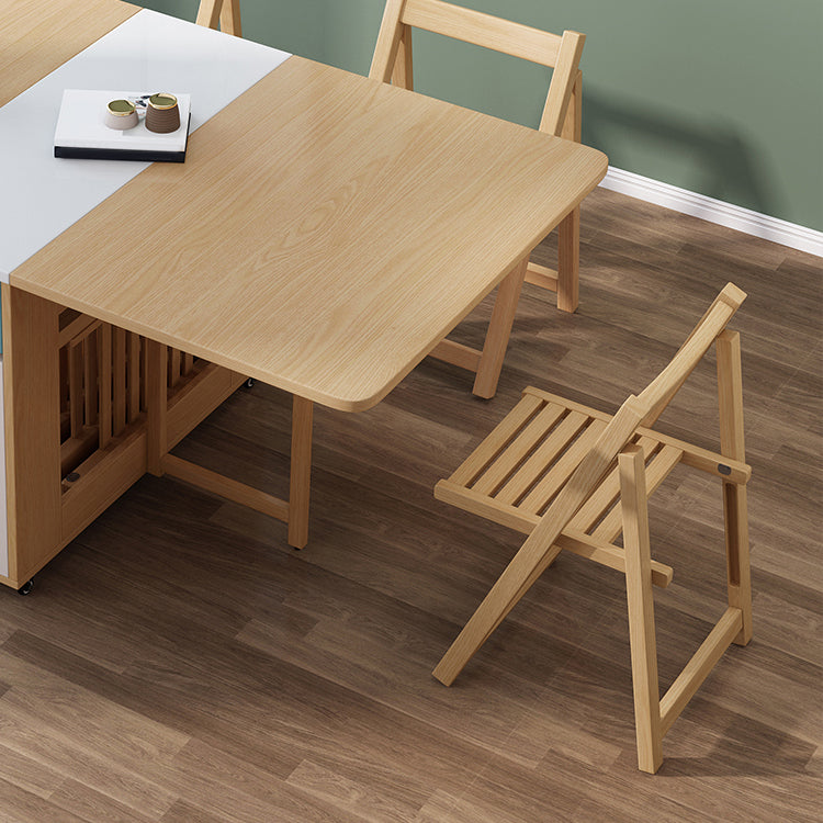 Rectangle Mid-Century Modern Dining Table Drop-Leaf Table with Rubberwood Solid Wood Base Clearhalo ' dining_table' 'Dining Tables & Seating' 'Dining Tables' 'furn' 'furn_dining_table' 'Furniture' 'furniture_dining_table' 'Kitchen & Dining Furniture' 'kitchen&dining_furn' 'kitchen' 'kitchen_dining_table' 4110636