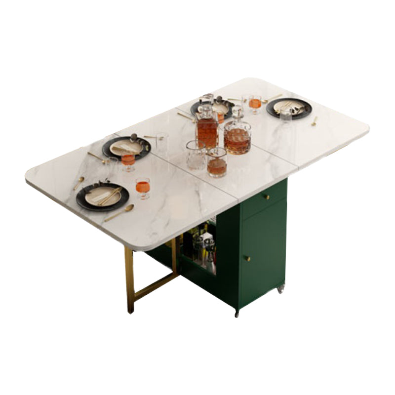 Rectangle Mid-Century Modern Dining Table Drop-Leaf Table with Metal Base Without Chairs Clearhalo ' dining_table' 'Dining Tables & Seating' 'Dining Tables' 'furn' 'furn_dining_table' 'Furniture' 'furniture_dining_table' 'Kitchen & Dining Furniture' 'kitchen&dining_furn' 'kitchen' 'kitchen_dining_table' 4110646