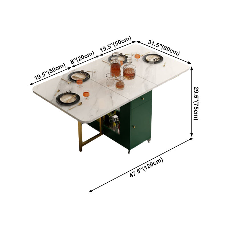 Rectangle Mid-Century Modern Dining Table Drop-Leaf Table with Metal Base Clearhalo ' dining_table' 'Dining Tables & Seating' 'Dining Tables' 'furn' 'furn_dining_table' 'Furniture' 'furniture_dining_table' 'Kitchen & Dining Furniture' 'kitchen&dining_furn' 'kitchen' 'kitchen_dining_table' 4110647