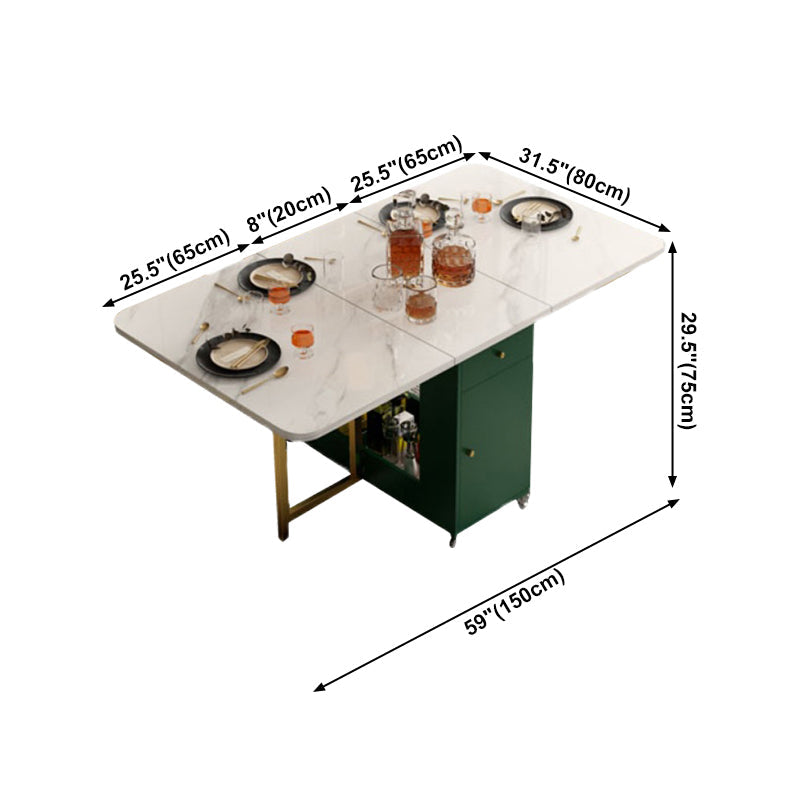 Rectangle Mid-Century Modern Dining Table Drop-Leaf Table with Metal Base Clearhalo ' dining_table' 'Dining Tables & Seating' 'Dining Tables' 'furn' 'furn_dining_table' 'Furniture' 'furniture_dining_table' 'Kitchen & Dining Furniture' 'kitchen&dining_furn' 'kitchen' 'kitchen_dining_table' 4110648