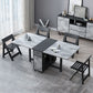 Mid-Century Modern Rectangle Dining Table Drop-Leaf Table with Solid Wood Base Clearhalo ' dining_table' 'Dining Tables & Seating' 'Dining Tables' 'furn' 'furn_dining_table' 'Furniture' 'furniture_dining_table' 'Kitchen & Dining Furniture' 'kitchen&dining_furn' 'kitchen' 'kitchen_dining_table' 4110650