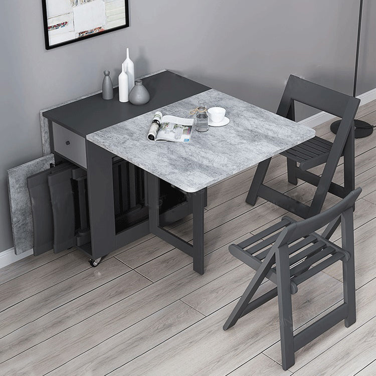 Mid-Century Modern Rectangle Dining Table Drop-Leaf Table with Solid Wood Base Clearhalo ' dining_table' 'Dining Tables & Seating' 'Dining Tables' 'furn' 'furn_dining_table' 'Furniture' 'furniture_dining_table' 'Kitchen & Dining Furniture' 'kitchen&dining_furn' 'kitchen' 'kitchen_dining_table' 4110651