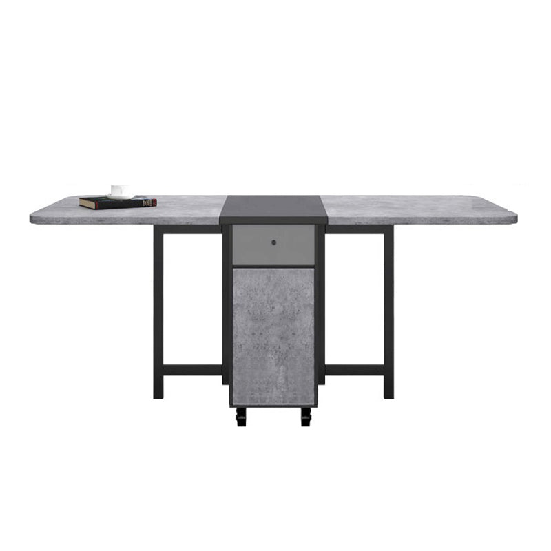 Mid-Century Modern Rectangle Dining Table Drop-Leaf Table with Solid Wood Base Without Chairs Clearhalo ' dining_table' 'Dining Tables & Seating' 'Dining Tables' 'furn' 'furn_dining_table' 'Furniture' 'furniture_dining_table' 'Kitchen & Dining Furniture' 'kitchen&dining_furn' 'kitchen' 'kitchen_dining_table' 4110653