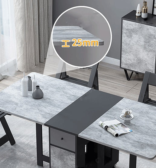 Mid-Century Modern Rectangle Dining Table Drop-Leaf Table with Solid Wood Base Clearhalo ' dining_table' 'Dining Tables & Seating' 'Dining Tables' 'furn' 'furn_dining_table' 'Furniture' 'furniture_dining_table' 'Kitchen & Dining Furniture' 'kitchen&dining_furn' 'kitchen' 'kitchen_dining_table' 4110655
