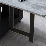 Mid-Century Modern Rectangle Dining Table Drop-Leaf Table with Solid Wood Base Clearhalo ' dining_table' 'Dining Tables & Seating' 'Dining Tables' 'furn' 'furn_dining_table' 'Furniture' 'furniture_dining_table' 'Kitchen & Dining Furniture' 'kitchen&dining_furn' 'kitchen' 'kitchen_dining_table' 4110656