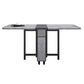 Mid-Century Modern Rectangle Dining Table Drop-Leaf Table with Solid Wood Base Clearhalo ' dining_table' 'Dining Tables & Seating' 'Dining Tables' 'furn' 'furn_dining_table' 'Furniture' 'furniture_dining_table' 'Kitchen & Dining Furniture' 'kitchen&dining_furn' 'kitchen' 'kitchen_dining_table' 4110657