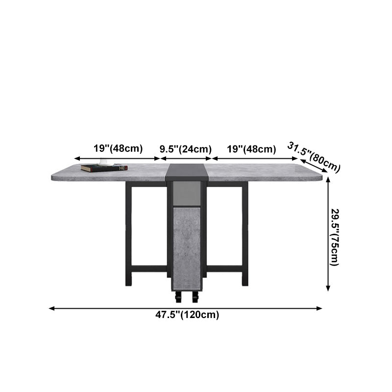 Mid-Century Modern Rectangle Dining Table Drop-Leaf Table with Solid Wood Base Clearhalo ' dining_table' 'Dining Tables & Seating' 'Dining Tables' 'furn' 'furn_dining_table' 'Furniture' 'furniture_dining_table' 'Kitchen & Dining Furniture' 'kitchen&dining_furn' 'kitchen' 'kitchen_dining_table' 4110659