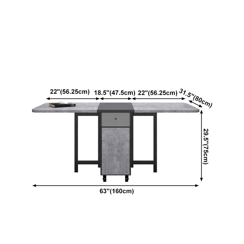 Mid-Century Modern Rectangle Dining Table Drop-Leaf Table with Solid Wood Base Clearhalo ' dining_table' 'Dining Tables & Seating' 'Dining Tables' 'furn' 'furn_dining_table' 'Furniture' 'furniture_dining_table' 'Kitchen & Dining Furniture' 'kitchen&dining_furn' 'kitchen' 'kitchen_dining_table' 4110661