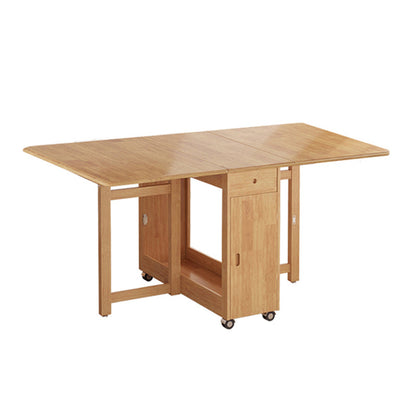 Mid-Century Modern Rectangle Dining Table Rubberwood Solid Wood Drop-Leaf Table Without Chairs Clearhalo ' dining_table' 'Dining Tables & Seating' 'Dining Tables' 'furn' 'furn_dining_table' 'Furniture' 'furniture_dining_table' 'Kitchen & Dining Furniture' 'kitchen&dining_furn' 'kitchen' 'kitchen_dining_table' 4110681