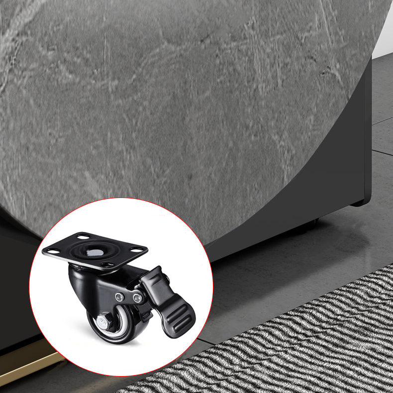 Contemporary Oval Dining Table Sintered Stone Drop-Leaf Table for Dining Room,59"L x 29.5"H Clearhalo ' dining_table' 'Dining Tables & Seating' 'Dining Tables' 'furn' 'furn_dining_table' 'Furniture' 'furniture_dining_table' 'Kitchen & Dining Furniture' 'kitchen&dining_furn' 'kitchen' 'kitchen_dining_table' 4110691