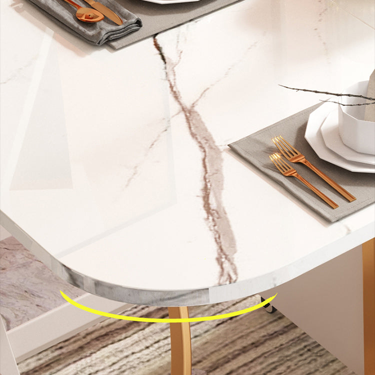 Contemporary Oval Dining Room Table Sintered Stone Drop-Leaf Table,59"L x 29.5"H Clearhalo ' dining_table' 'Dining Tables & Seating' 'Dining Tables' 'furn' 'furn_dining_table' 'Furniture' 'furniture_dining_table' 'Kitchen & Dining Furniture' 'kitchen&dining_furn' 'kitchen' 'kitchen_dining_table' 4110706