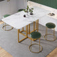 Contemporary Rectangle Dining Room Table Sintered Stone Drop-Leaf Table,59"L x 28.7"H Clearhalo ' dining_table' 'Dining Tables & Seating' 'Dining Tables' 'furn' 'furn_dining_table' 'Furniture' 'furniture_dining_table' 'Kitchen & Dining Furniture' 'kitchen&dining_furn' 'kitchen' 'kitchen_dining_table' 4110715