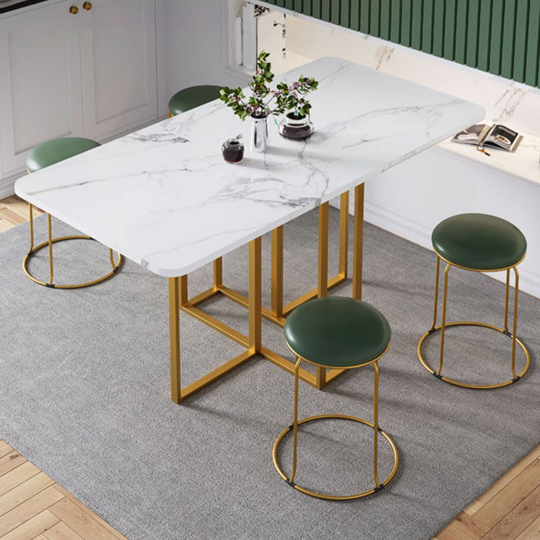 Contemporary Rectangle Dining Room Table Sintered Stone Drop-Leaf Table,59"L x 28.7"H Clearhalo ' dining_table' 'Dining Tables & Seating' 'Dining Tables' 'furn' 'furn_dining_table' 'Furniture' 'furniture_dining_table' 'Kitchen & Dining Furniture' 'kitchen&dining_furn' 'kitchen' 'kitchen_dining_table' 4110715