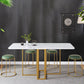 Contemporary Rectangle Dining Room Table Sintered Stone Drop-Leaf Table,59"L x 28.7"H Clearhalo ' dining_table' 'Dining Tables & Seating' 'Dining Tables' 'furn' 'furn_dining_table' 'Furniture' 'furniture_dining_table' 'Kitchen & Dining Furniture' 'kitchen&dining_furn' 'kitchen' 'kitchen_dining_table' 4110717