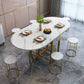 Modern Style Dining Table Sintered Stone Drop-Leaf Dining Table with Gold Frame Clearhalo ' dining_table' 'Dining Tables & Seating' 'Dining Tables' 'furn' 'furn_dining_table' 'Furniture' 'furniture_dining_table' 'Kitchen & Dining Furniture' 'kitchen&dining_furn' 'kitchen' 'kitchen_dining_table' 4110725