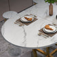 Modern Style Dining Table Sintered Stone Drop-Leaf Dining Table with Gold Frame Clearhalo ' dining_table' 'Dining Tables & Seating' 'Dining Tables' 'furn' 'furn_dining_table' 'Furniture' 'furniture_dining_table' 'Kitchen & Dining Furniture' 'kitchen&dining_furn' 'kitchen' 'kitchen_dining_table' 4110730