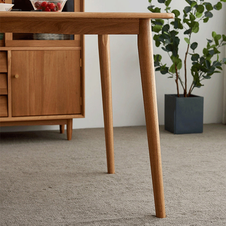 Modern Oak Wood Table in Nature Rectangle Dining Table with Wooden Base and 4 Legs Clearhalo ' dining_table' 'Dining Tables & Seating' 'Dining Tables' 'furn' 'furn_dining_table' 'Furniture' 'furniture_dining_table' 'Kitchen & Dining Furniture' 'kitchen&dining_furn' 'kitchen' 'kitchen_dining_table' 4110761