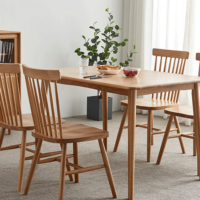 Modern Oak Wood Table in Nature Rectangle Dining Table with Wooden Base and 4 Legs Clearhalo ' dining_table' 'Dining Tables & Seating' 'Dining Tables' 'furn' 'furn_dining_table' 'Furniture' 'furniture_dining_table' 'Kitchen & Dining Furniture' 'kitchen&dining_furn' 'kitchen' 'kitchen_dining_table' 4110765