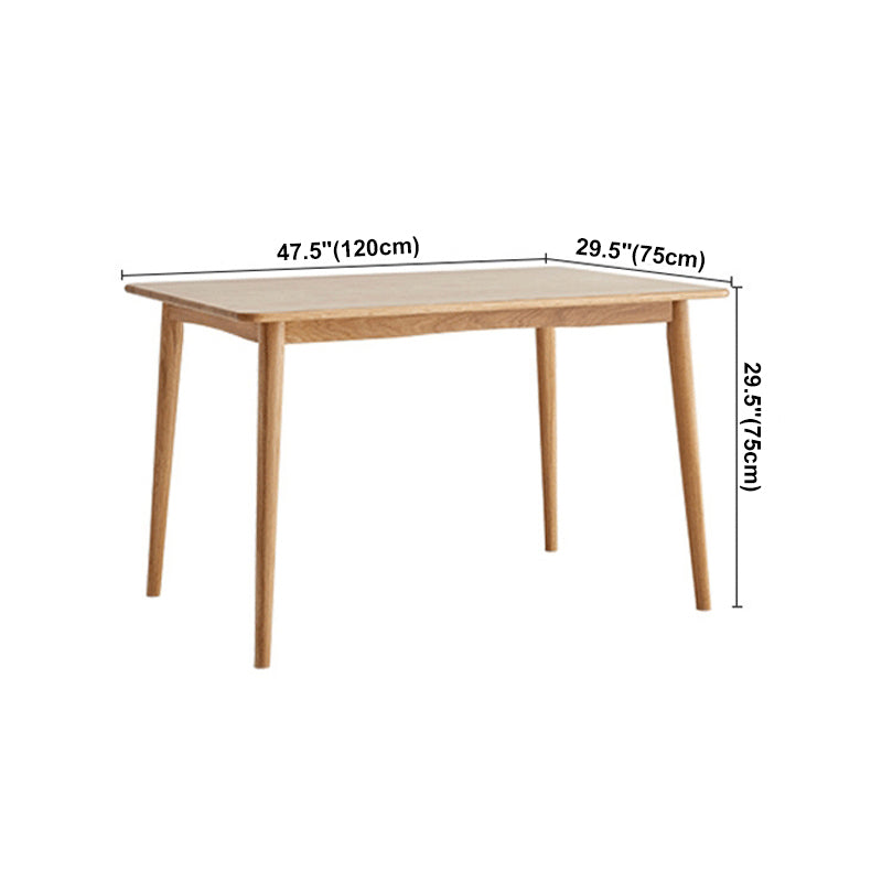 Modern Oak Wood Table in Nature Rectangle Dining Table with Wooden Base and 4 Legs Clearhalo ' dining_table' 'Dining Tables & Seating' 'Dining Tables' 'furn' 'furn_dining_table' 'Furniture' 'furniture_dining_table' 'Kitchen & Dining Furniture' 'kitchen&dining_furn' 'kitchen' 'kitchen_dining_table' 4110767