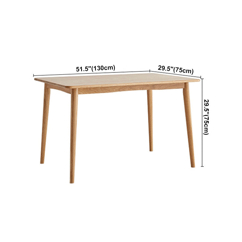 Modern Oak Wood Table in Nature Rectangle Dining Table with Wooden Base and 4 Legs Clearhalo ' dining_table' 'Dining Tables & Seating' 'Dining Tables' 'furn' 'furn_dining_table' 'Furniture' 'furniture_dining_table' 'Kitchen & Dining Furniture' 'kitchen&dining_furn' 'kitchen' 'kitchen_dining_table' 4110768
