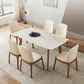 Solid Wood Mid-Century Modern Table Rectangle White Sintered Stone Top Table Clearhalo ' dining_table' 'Dining Tables & Seating' 'Dining Tables' 'furn' 'furn_dining_table' 'Furniture' 'furniture_dining_table' 'Kitchen & Dining Furniture' 'kitchen&dining_furn' 'kitchen' 'kitchen_dining_table' 4110791