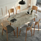 Solid Wood Mid-Century Modern Table Rectangle Sintered Stone Top Table with 4 Legs Clearhalo ' dining_table' 'Dining Tables & Seating' 'Dining Tables' 'furn' 'furn_dining_table' 'Furniture' 'furniture_dining_table' 'Kitchen & Dining Furniture' 'kitchen&dining_furn' 'kitchen' 'kitchen_dining_table' 4110800
