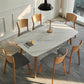 Solid Wood Mid-Century Modern Table Rectangle Sintered Stone Top Table with 4 Legs Clearhalo ' dining_table' 'Dining Tables & Seating' 'Dining Tables' 'furn' 'furn_dining_table' 'Furniture' 'furniture_dining_table' 'Kitchen & Dining Furniture' 'kitchen&dining_furn' 'kitchen' 'kitchen_dining_table' 4110802