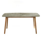 Solid Wood Mid-Century Modern Table Rectangle Sintered Stone Top Table with 4 Legs Gray Without Chairs Clearhalo ' dining_table' 'Dining Tables & Seating' 'Dining Tables' 'furn' 'furn_dining_table' 'Furniture' 'furniture_dining_table' 'Kitchen & Dining Furniture' 'kitchen&dining_furn' 'kitchen' 'kitchen_dining_table' 4110805