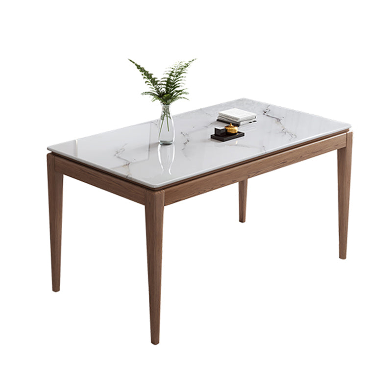 Rectangle Sintered Stone White Dining Table Vintage 4 Legs Table for Dining Room Without Chairs Clearhalo ' dining_table' 'Dining Tables & Seating' 'Dining Tables' 'furn' 'furn_dining_table' 'Furniture' 'furniture_dining_table' 'Kitchen & Dining Furniture' 'kitchen&dining_furn' 'kitchen' 'kitchen_dining_table' 4110820