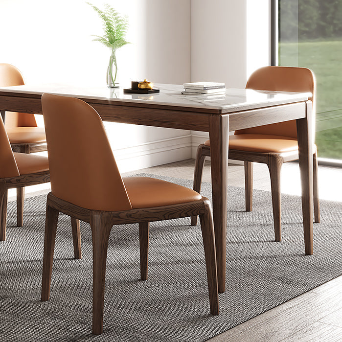 Rectangle Sintered Stone White Dining Table Vintage 4 Legs Table for Dining Room Clearhalo ' dining_table' 'Dining Tables & Seating' 'Dining Tables' 'furn' 'furn_dining_table' 'Furniture' 'furniture_dining_table' 'Kitchen & Dining Furniture' 'kitchen&dining_furn' 'kitchen' 'kitchen_dining_table' 4110824