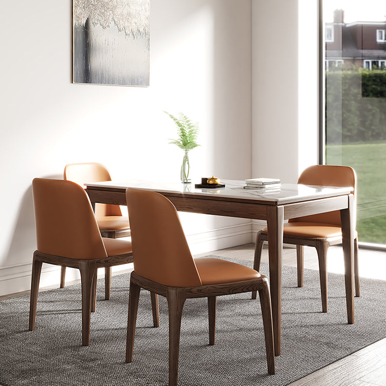 Rectangle Sintered Stone White Dining Table Vintage 4 Legs Table for Dining Room Clearhalo ' dining_table' 'Dining Tables & Seating' 'Dining Tables' 'furn' 'furn_dining_table' 'Furniture' 'furniture_dining_table' 'Kitchen & Dining Furniture' 'kitchen&dining_furn' 'kitchen' 'kitchen_dining_table' 4110826