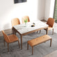Rectangle Sintered Stone White Dining Table Vintage 4 Legs Table for Dining Room Clearhalo ' dining_table' 'Dining Tables & Seating' 'Dining Tables' 'furn' 'furn_dining_table' 'Furniture' 'furniture_dining_table' 'Kitchen & Dining Furniture' 'kitchen&dining_furn' 'kitchen' 'kitchen_dining_table' 4110827