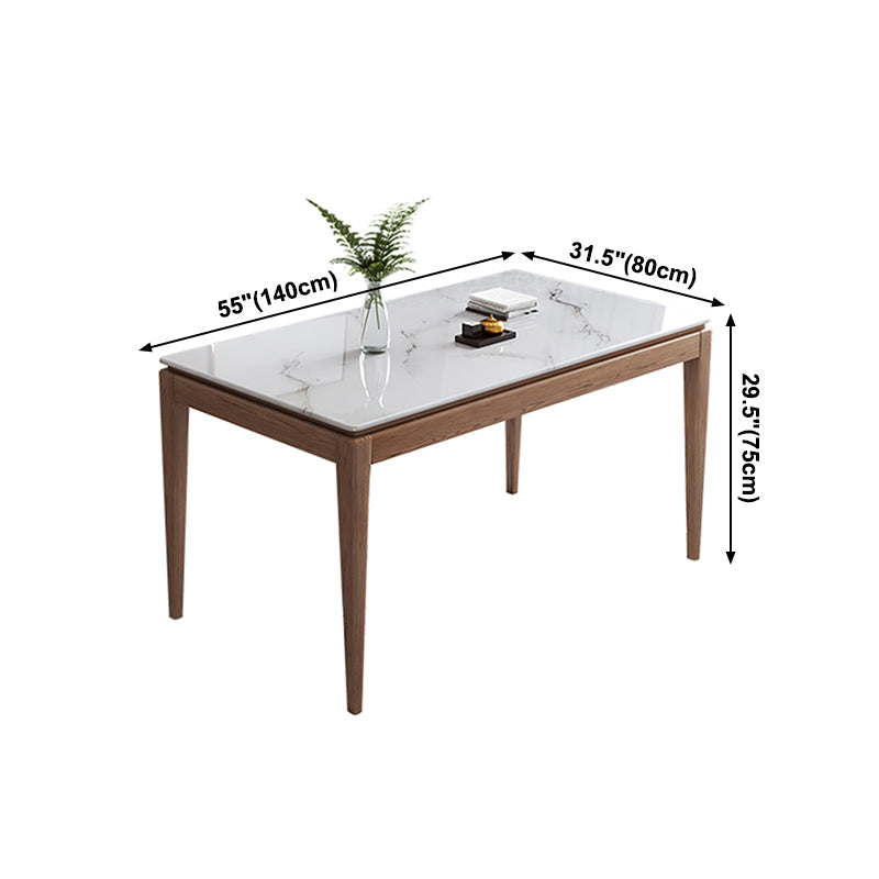 Rectangle Sintered Stone White Dining Table Vintage 4 Legs Table for Dining Room Clearhalo ' dining_table' 'Dining Tables & Seating' 'Dining Tables' 'furn' 'furn_dining_table' 'Furniture' 'furniture_dining_table' 'Kitchen & Dining Furniture' 'kitchen&dining_furn' 'kitchen' 'kitchen_dining_table' 4110830