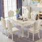 Vitoria Rectangle Shape Marble Table White Standard Dining Table for Kitchen Clearhalo ' dining_table' 'Dining Tables & Seating' 'Dining Tables' 'furn' 'furn_dining_table' 'Furniture' 'furniture_dining_table' 'Kitchen & Dining Furniture' 'kitchen&dining_furn' 'kitchen' 'kitchen_dining_table' 4110832