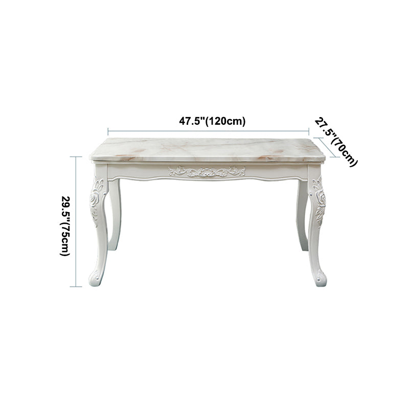 Vitoria Rectangle Shape Marble Table White Standard Dining Table for Kitchen Clearhalo ' dining_table' 'Dining Tables & Seating' 'Dining Tables' 'furn' 'furn_dining_table' 'Furniture' 'furniture_dining_table' 'Kitchen & Dining Furniture' 'kitchen&dining_furn' 'kitchen' 'kitchen_dining_table' 4110847