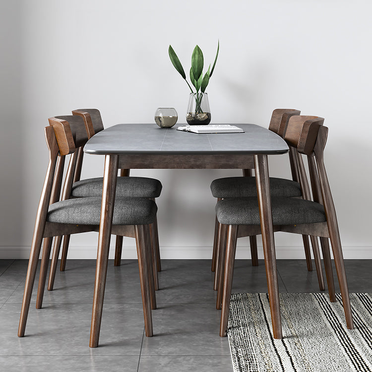Medieval Modern Rectangle Table Sintered Stone Top Table with Wooden Base and 4 Legs Clearhalo ' dining_table' 'Dining Tables & Seating' 'Dining Tables' 'furn' 'furn_dining_table' 'Furniture' 'furniture_dining_table' 'Kitchen & Dining Furniture' 'kitchen&dining_furn' 'kitchen' 'kitchen_dining_table' 4110853