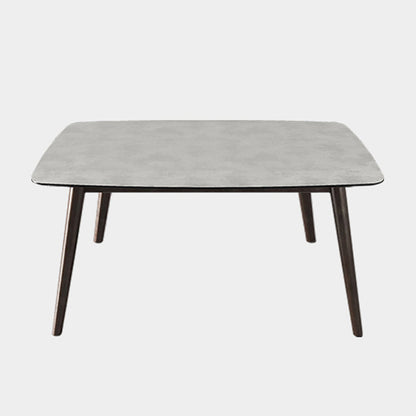 Medieval Modern Rectangle Table Sintered Stone Top Table with Wooden Base and 4 Legs Without Chairs Clearhalo ' dining_table' 'Dining Tables & Seating' 'Dining Tables' 'furn' 'furn_dining_table' 'Furniture' 'furniture_dining_table' 'Kitchen & Dining Furniture' 'kitchen&dining_furn' 'kitchen' 'kitchen_dining_table' 4110856