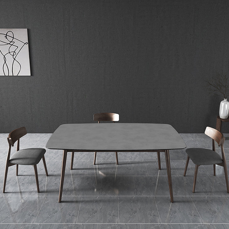 Medieval Modern Rectangle Table Sintered Stone Top Table with Wooden Base and 4 Legs Clearhalo ' dining_table' 'Dining Tables & Seating' 'Dining Tables' 'furn' 'furn_dining_table' 'Furniture' 'furniture_dining_table' 'Kitchen & Dining Furniture' 'kitchen&dining_furn' 'kitchen' 'kitchen_dining_table' 4110862