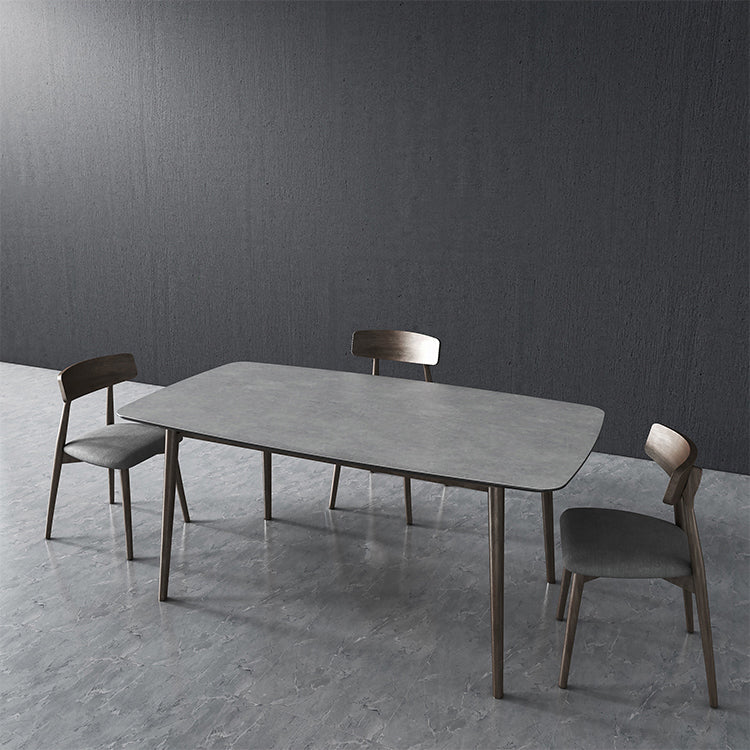 Medieval Modern Rectangle Table Sintered Stone Top Table with Wooden Base and 4 Legs Clearhalo ' dining_table' 'Dining Tables & Seating' 'Dining Tables' 'furn' 'furn_dining_table' 'Furniture' 'furniture_dining_table' 'Kitchen & Dining Furniture' 'kitchen&dining_furn' 'kitchen' 'kitchen_dining_table' 4110863