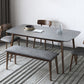 Medieval Modern Rectangle Table Sintered Stone Top Table with Wooden Base and 4 Legs Clearhalo ' dining_table' 'Dining Tables & Seating' 'Dining Tables' 'furn' 'furn_dining_table' 'Furniture' 'furniture_dining_table' 'Kitchen & Dining Furniture' 'kitchen&dining_furn' 'kitchen' 'kitchen_dining_table' 4110864