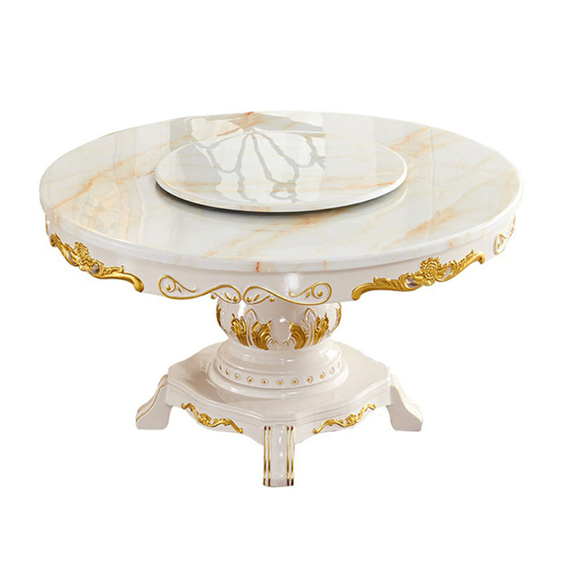 Victorian Style Stone Dining Table Round Dining Table with Wooden Base Without Chairs Clearhalo ' dining_table' 'Dining Tables & Seating' 'Dining Tables' 'furn' 'furn_dining_table' 'Furniture' 'furniture_dining_table' 'Kitchen & Dining Furniture' 'kitchen&dining_furn' 'kitchen' 'kitchen_dining_table' 4110876
