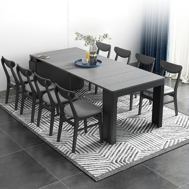 Contemporary Style Drop Leaf Dining Table Rectangle Table for Dining Room Clearhalo ' dining_table' 'Dining Tables & Seating' 'Dining Tables' 'furn' 'furn_dining_table' 'Furniture' 'furniture_dining_table' 'Kitchen & Dining Furniture' 'kitchen&dining_furn' 'kitchen' 'kitchen_dining_table' 4110887